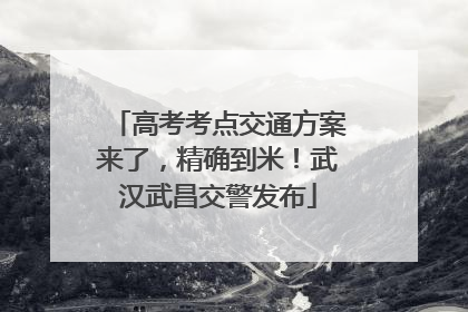高考考点交通方案来了，精确到米！武汉武昌交警发布