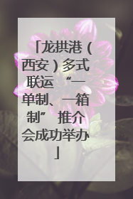 龙拱港（西安）多式联运 “一单制、一箱制” 推介会成功举办