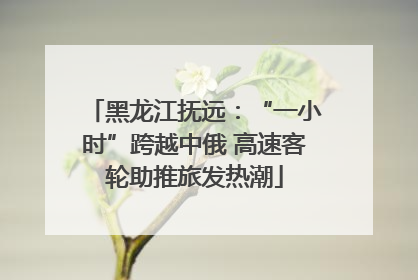 黑龙江抚远：“一小时”跨越中俄 高速客轮助推旅发热潮