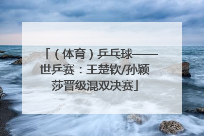 （体育）乒乓球——世乒赛：王楚钦/孙颖莎晋级混双决赛