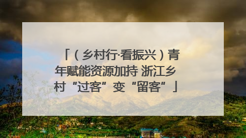 （乡村行·看振兴）青年赋能资源加持 浙江乡村“过客”变“留客”