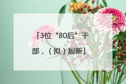 3位“80后”干部，（拟）履新