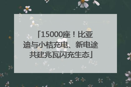15000座！比亚迪与小桔充电、新电途共建兆瓦闪充生态