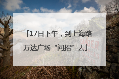 17日下午，到上海路万达广场“问招”去