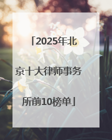 2025年北京十大律师事务所前10榜单