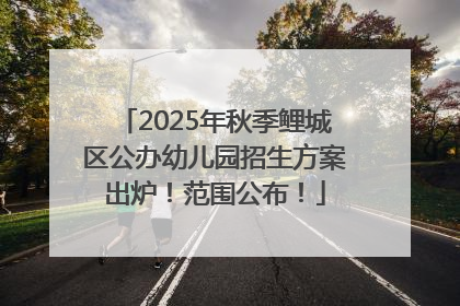 2025年秋季鲤城区公办幼儿园招生方案出炉！范围公布！