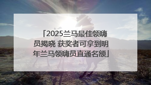 2025兰马最佳领嗨员揭晓 获奖者可拿到明年兰马领嗨员直通名额