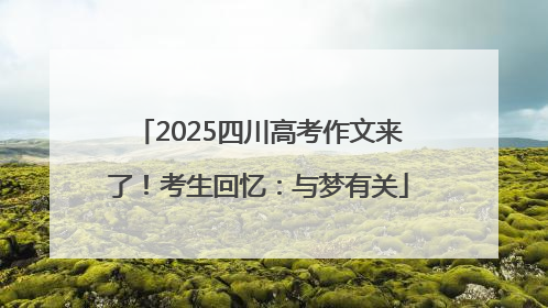 2025四川高考作文来了！考生回忆：与梦有关