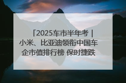 2025车市半年考｜小米、比亚迪领衔中国车企市值排行榜 保时捷跌出全球TOP10